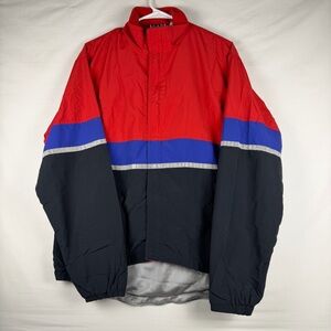 Vintage GAP Jacket Mens Medium FullZip Red Blue Windbreaker Nylon Y2K 90s Retro